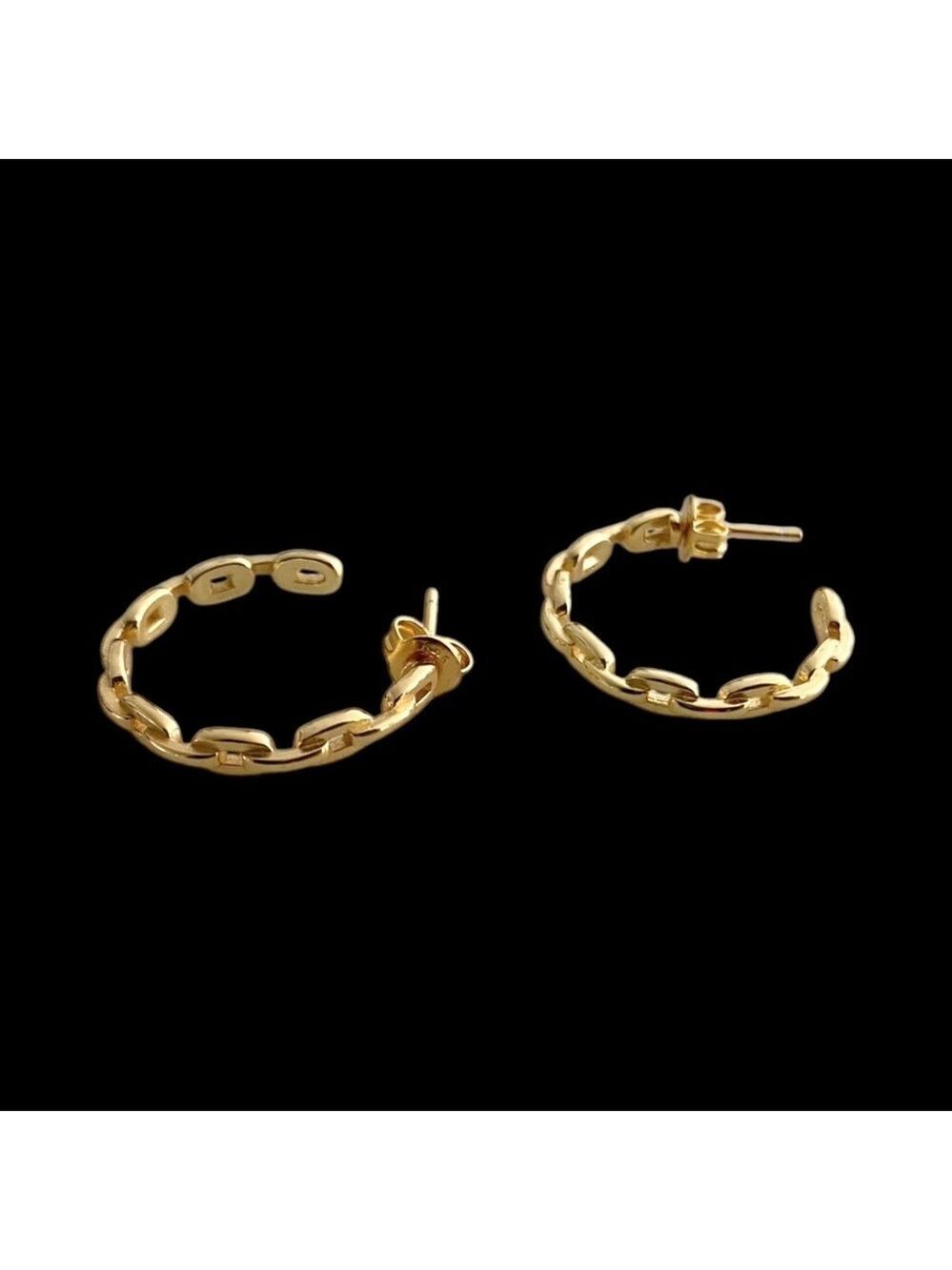Hoop Earrings Chain Link Style